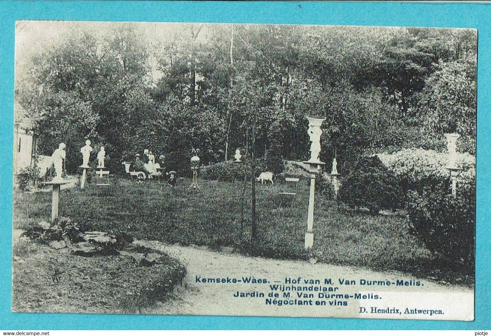 * Kemseke - Kemzeke (Stekene - Oost Vlaanderen) * (D. Hendrix) Hof M. Van Durme Melis, Négociant De Vins, Jardin - Stekene