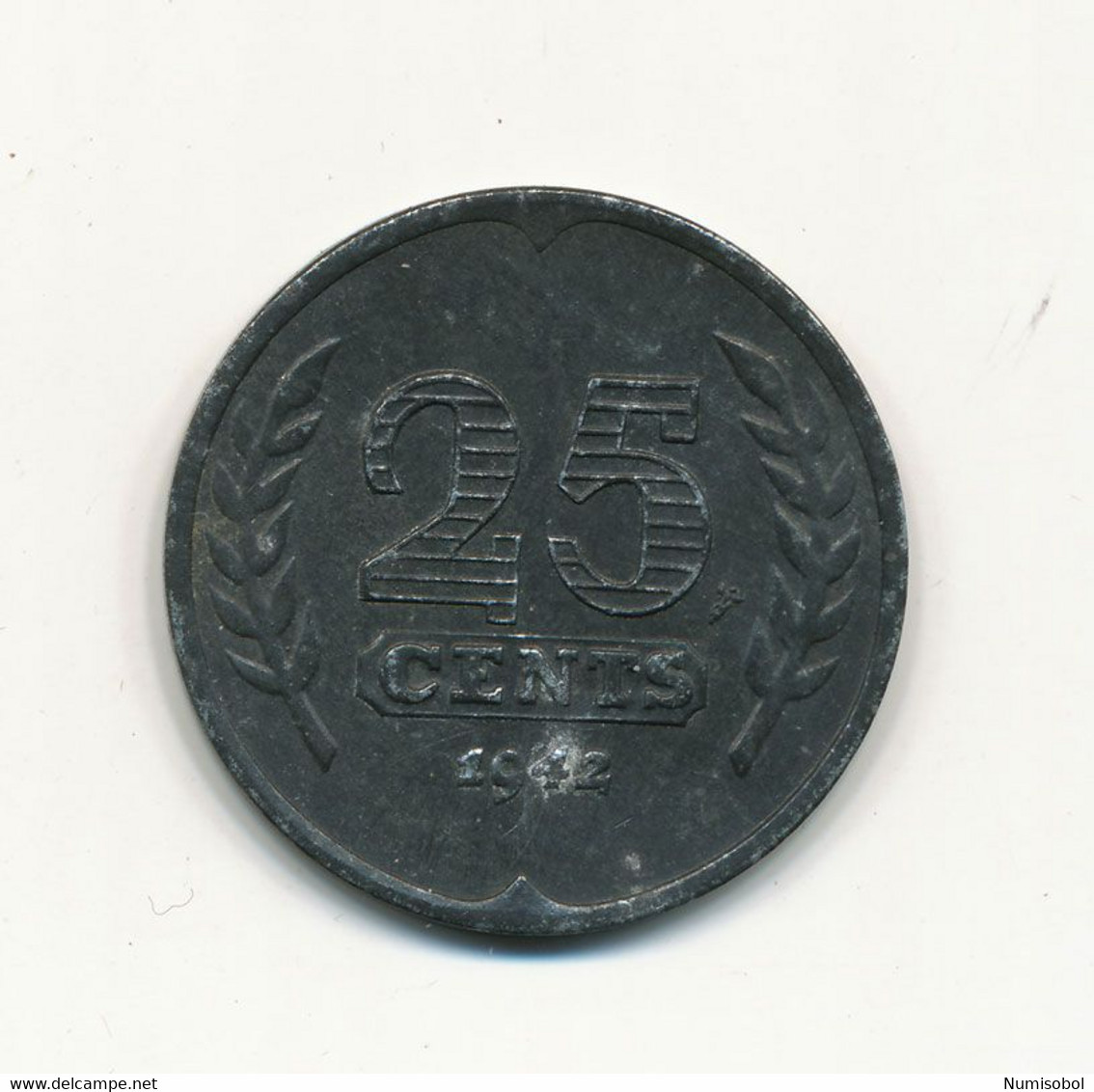 NETHERLANDS - 25 Cents 1942. (NTH007) - 25 Centavos