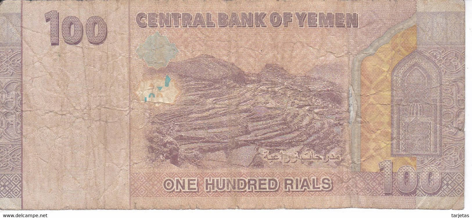BILLETE DE YEMEN DE 100 RIALS DEL AÑO 2018  (BANKNOTE) - Yémen