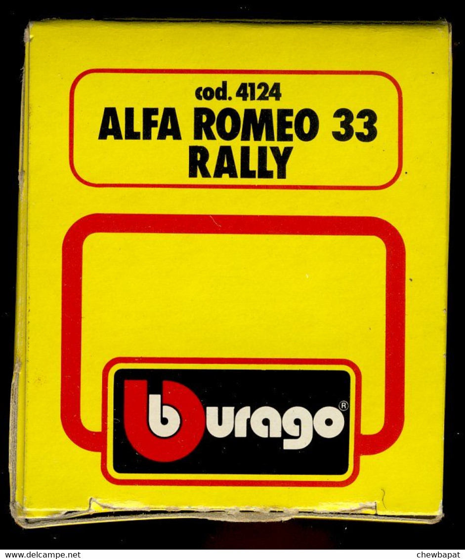 Burago - échelle 1/43 - Alfa Roméo 33 Rally Dans Sa Boîte D'origine - Burago