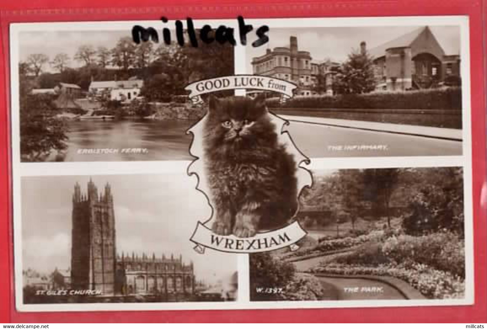 WALES DENBIGH  WREXHAM   RP MULTI VIEW + LUCKY CAT - Denbighshire