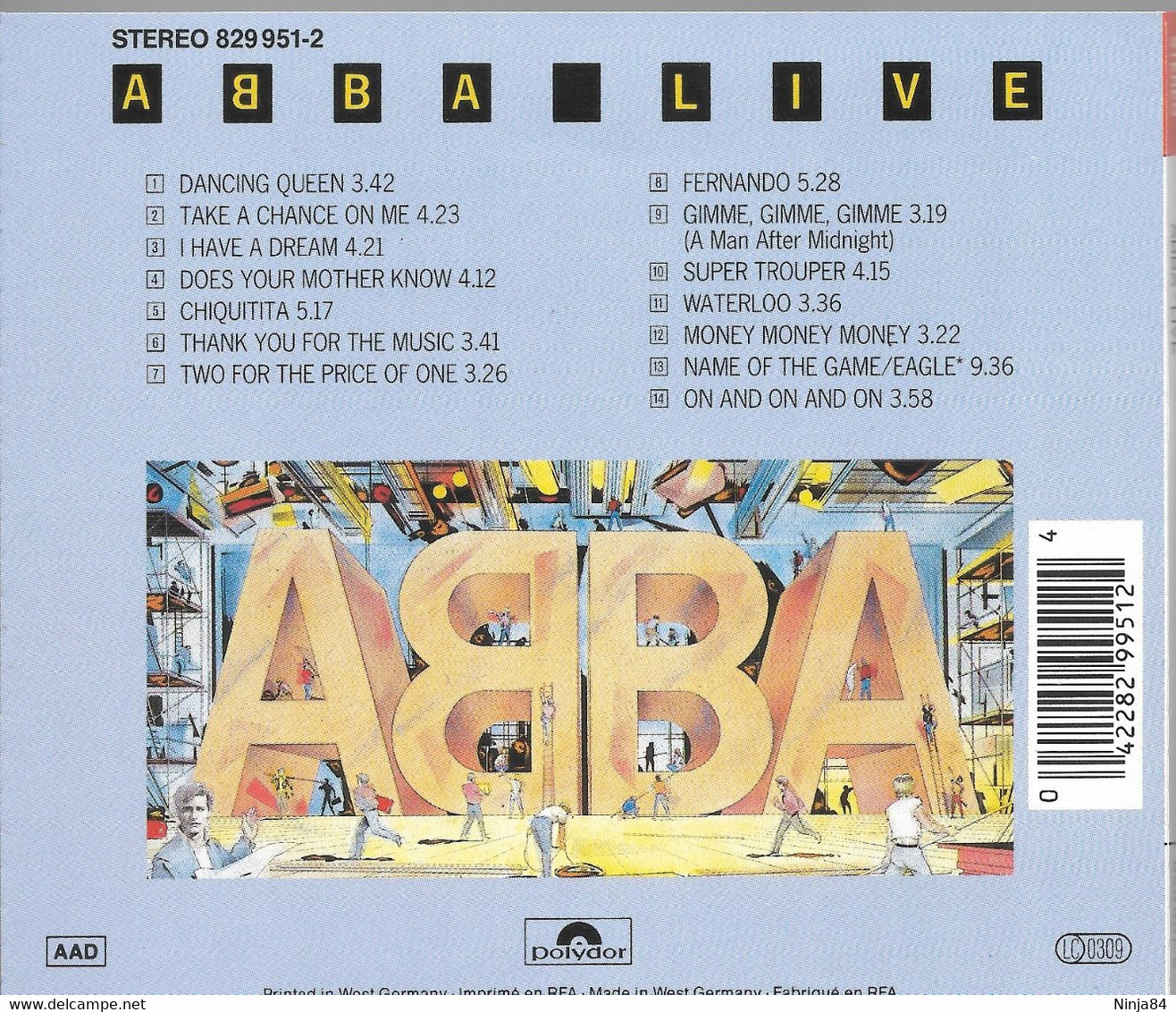 CD Abba  "  Live  "  Allemagne - Other - English Music