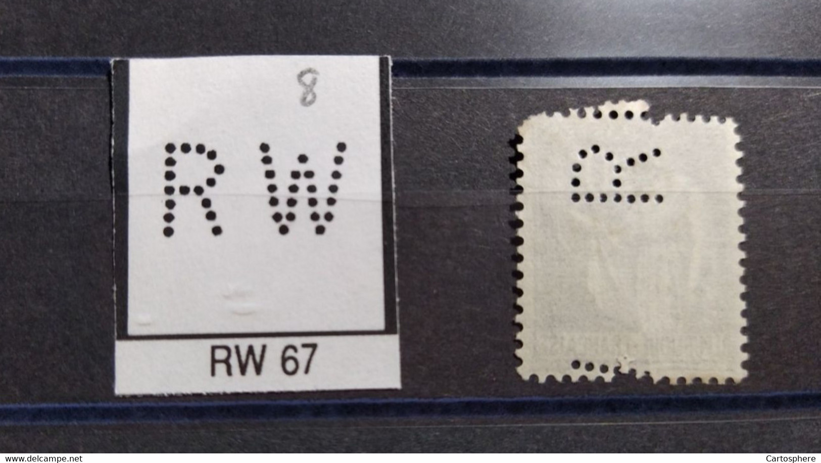 FRANCE TIMBRE RW 67 INDICE 8  SUR PAIX  PERFORE PERFORES PERFIN PERFINS PERFO PERFORATION PERFORIERT - Gebraucht