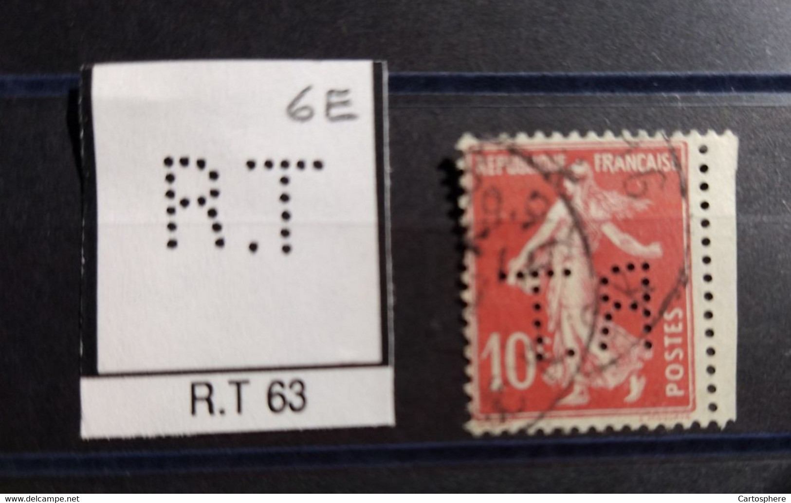 FRANCE TIMBRE RT 63 INDICE 6  SUR 138 PERFORE PERFORES PERFIN PERFINS PERFO PERFORATION PERFORIERT - Gebraucht