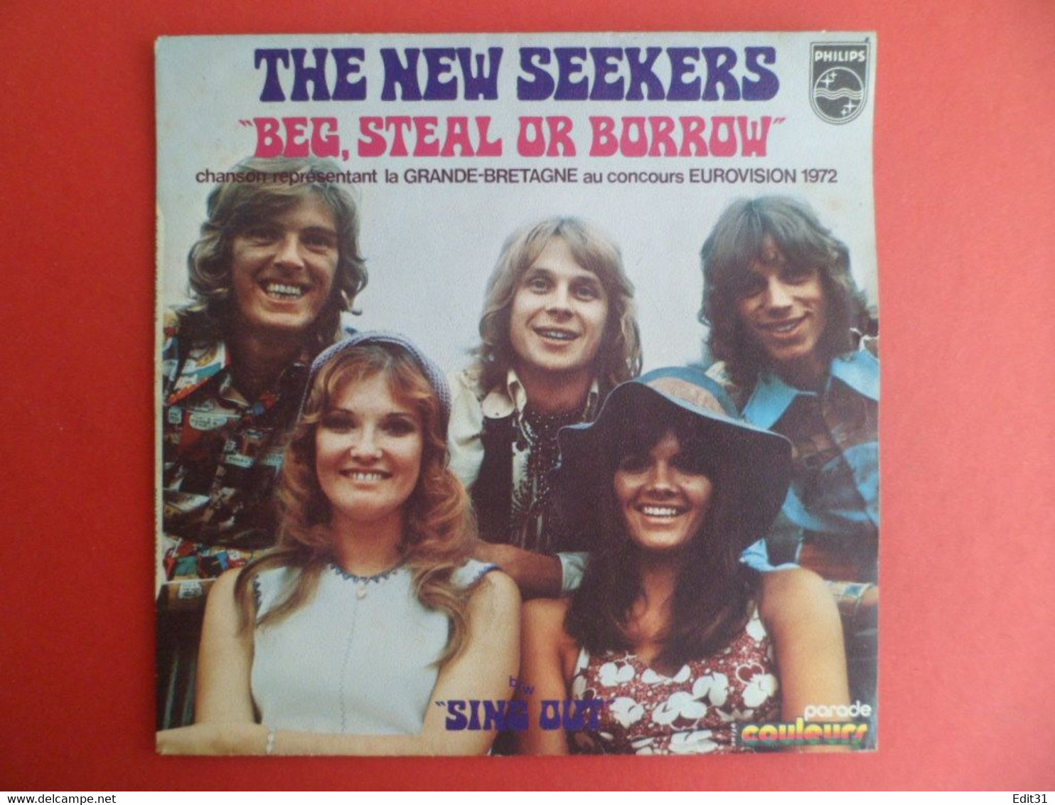Pochette Disque Juke-box : 1972 -  The Neuw Seekers - Beg Steal Or Borrow - Grande Bretagne Concours Eurovision 1972 - Accesorios & Cubiertas