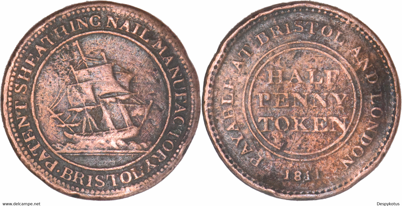 Grande-Bretagne - 1811 - Half Penny - Bristol - 12-151 - Monedas/ De Necesidad