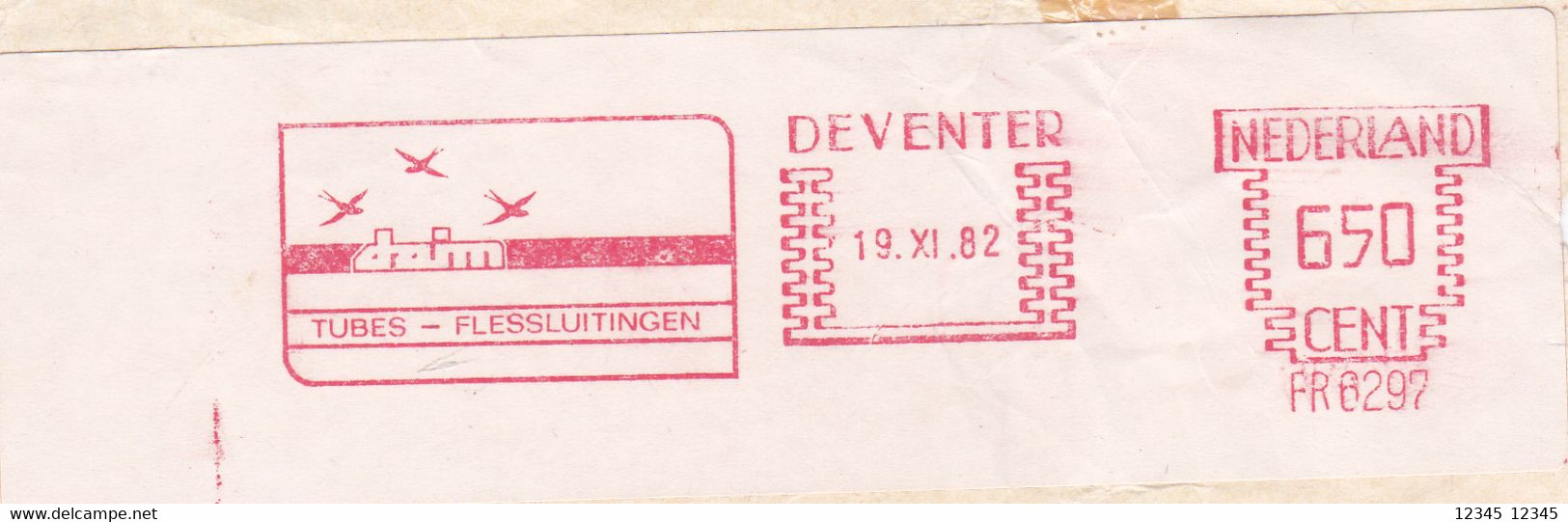 Nederland 1982, Daim Tubes-flessluitingen, Deventer - Franking Machines (EMA)