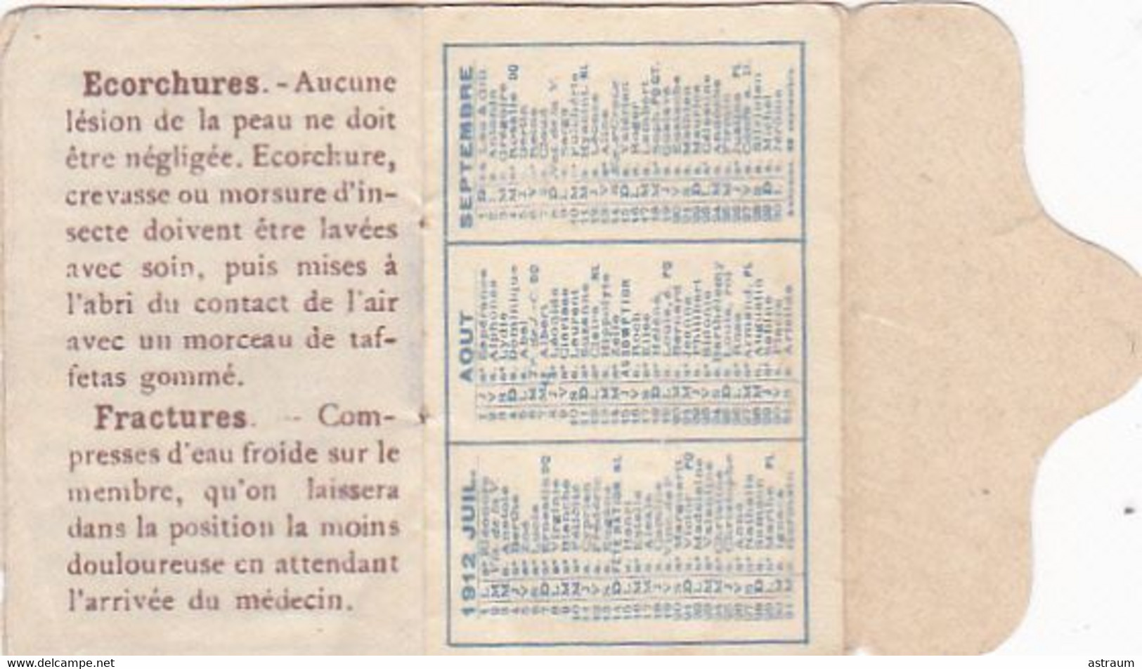 Cpa / Vieux Papiers - Paris XIVe Arr.- Petit Calendrier 1912 Publicitaire Cire Laquée Suedoise A.Blachon , 61 Rue Hallé - Petit Format : 1901-20