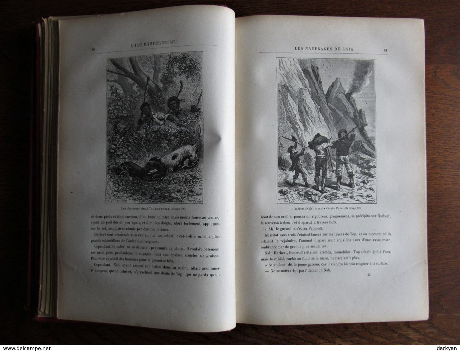 Jules Verne - L'île Mystérieuse - Hetzel 1887, Cartonnage Aux Harpons - 1801-1900