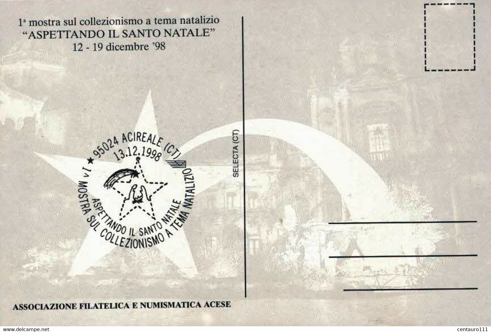 Acireale, Catania, Sicilia, Marcofilia, Annullo Postale, Natale - Acireale