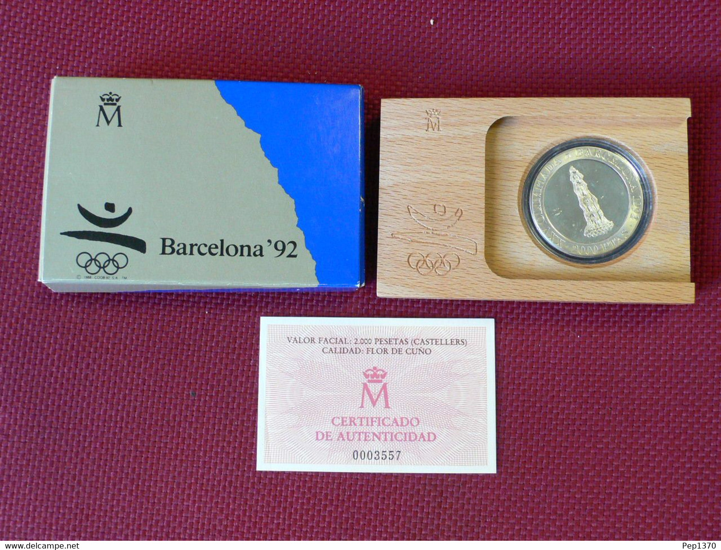 ESPAÑA 1990 - 2000 PTAS DE PLATA (SILVER) JJOO DE BARCELONA'92 - CASTELLERS - KM 863 - ORIGINAL BOX - 2 000 Pesetas