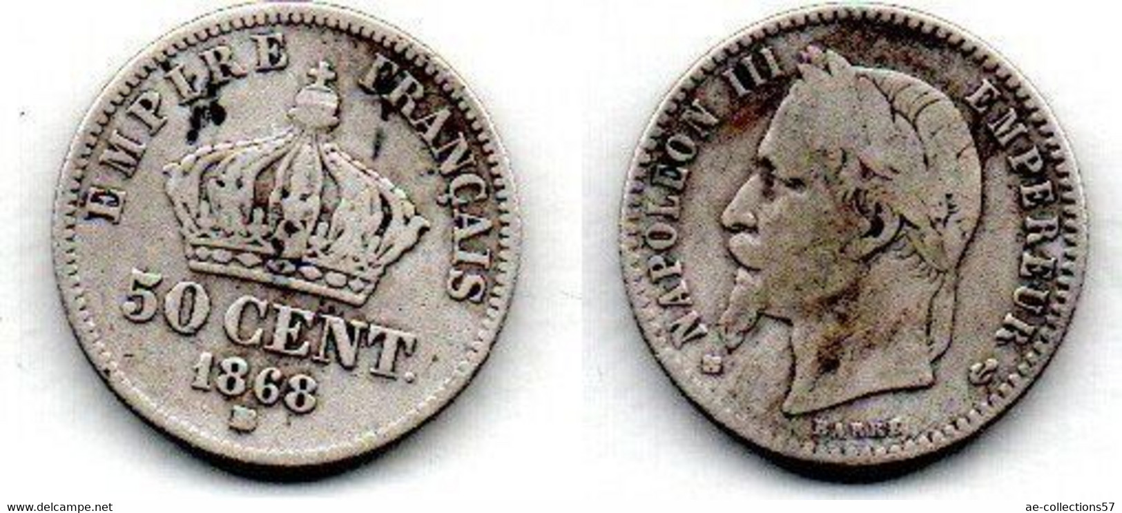 50 Centimes 1868 BB Napoléon III TB - 50 Centimes