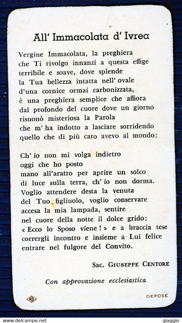 °°° Santino N. 7410 L'immacolata Dei Miracoli - Ivrea °°° - Religione & Esoterismo