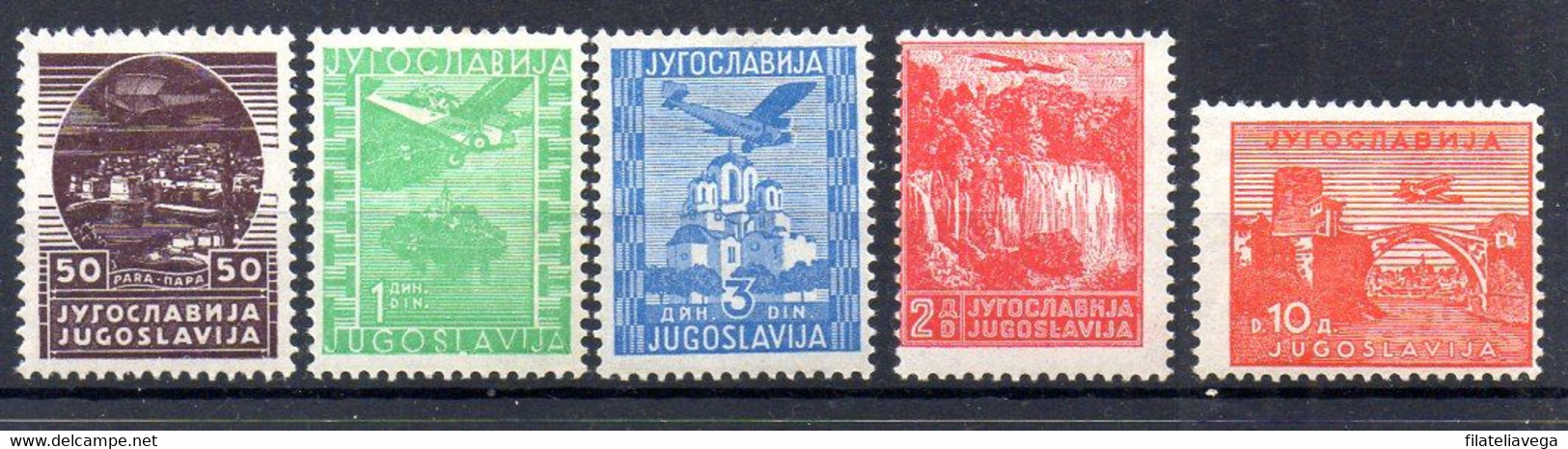 Yugoslavia Serie Aéreo Nº Yvert 1/5 * - Airmail