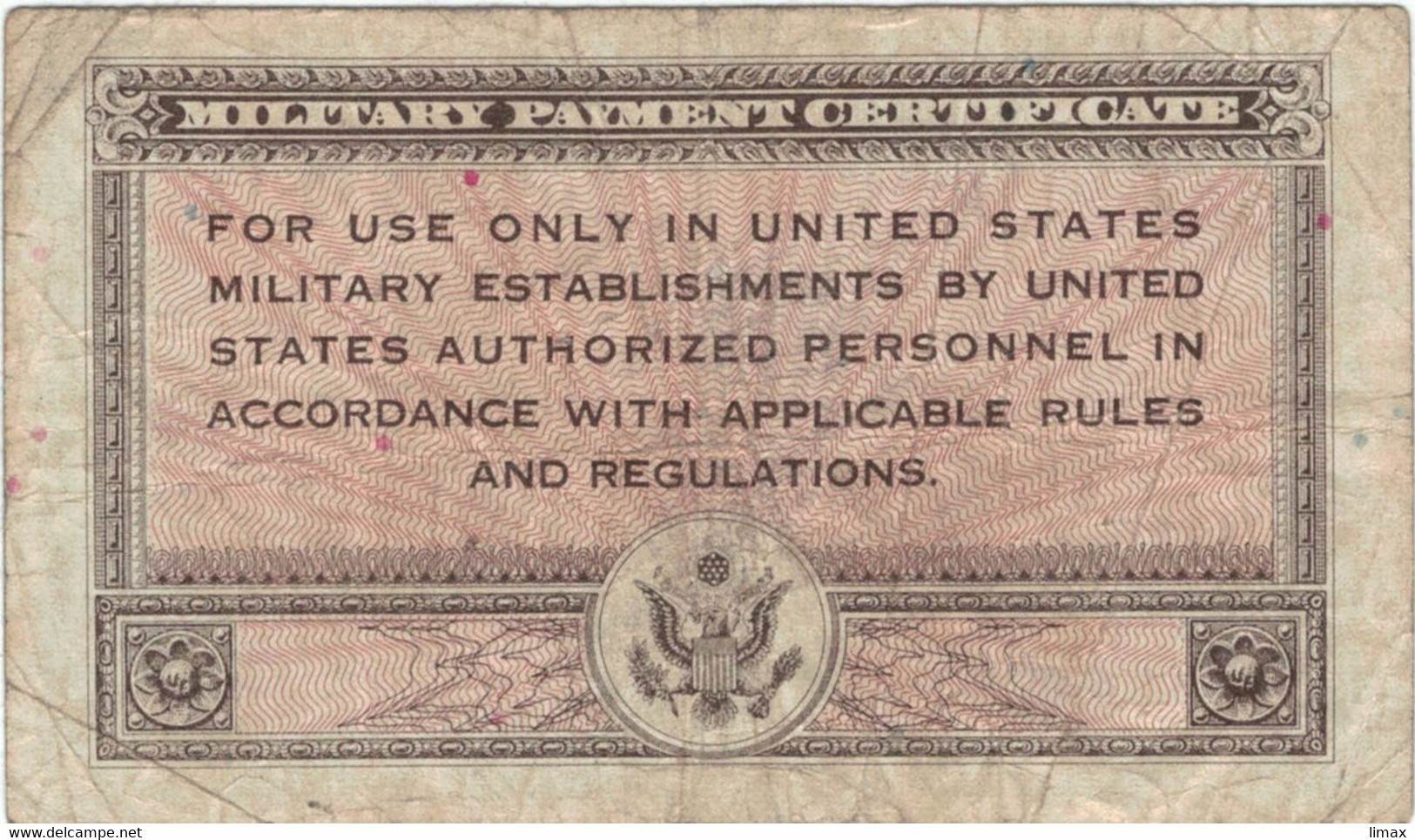 MILITARIA - MILITARY PAYMENT CERTIFICATE SERIE 461 - 1947 NON DATE - ONE 1 DOLLAR A03884712A - 1946 - Series 461