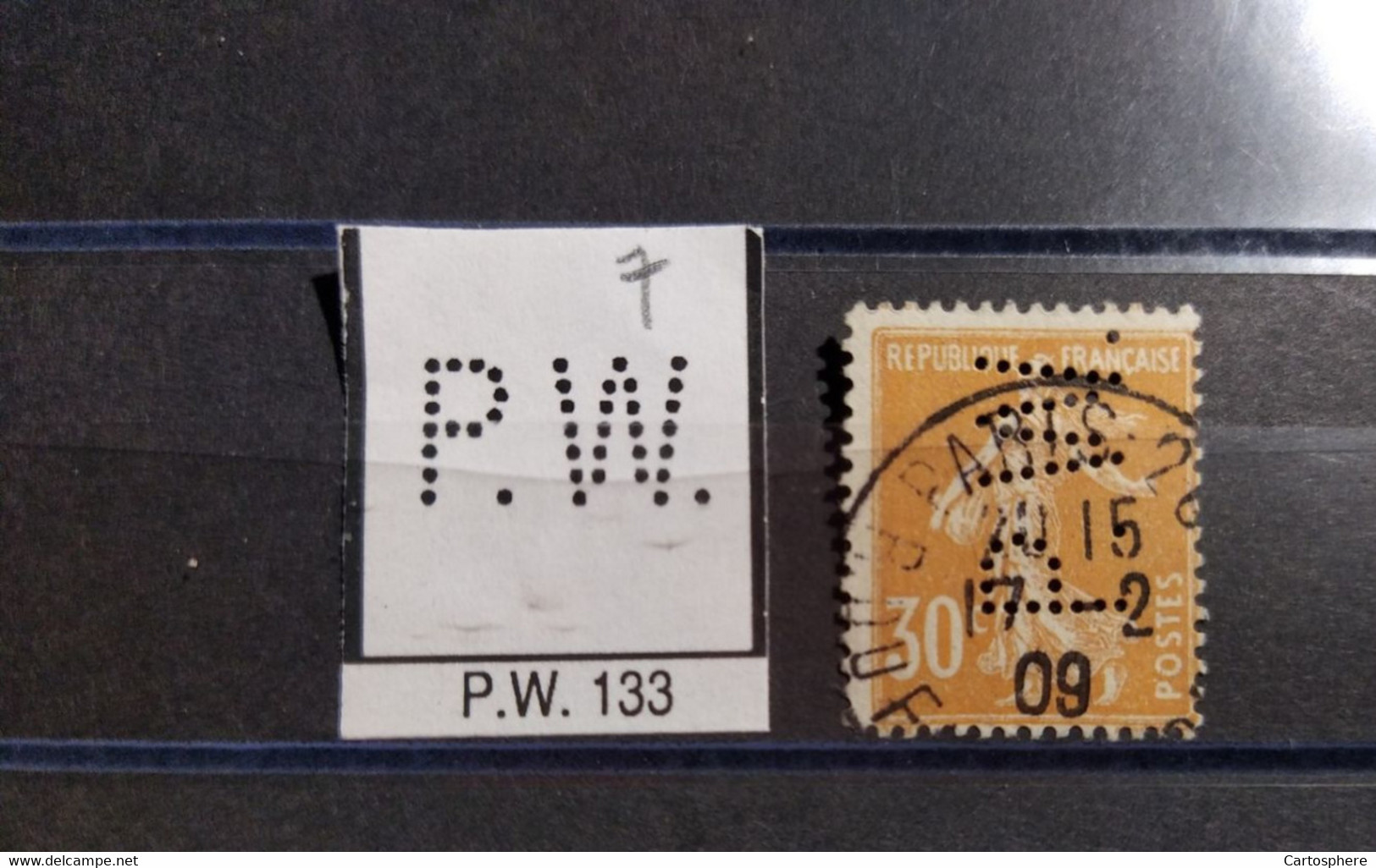 FRANCE  TIMBRE R.W 133 INDICE 6 SUR 141 PERFORE PERFORES PERFIN PERFINS PERFO PERFORATION PERFORIERT - Used Stamps
