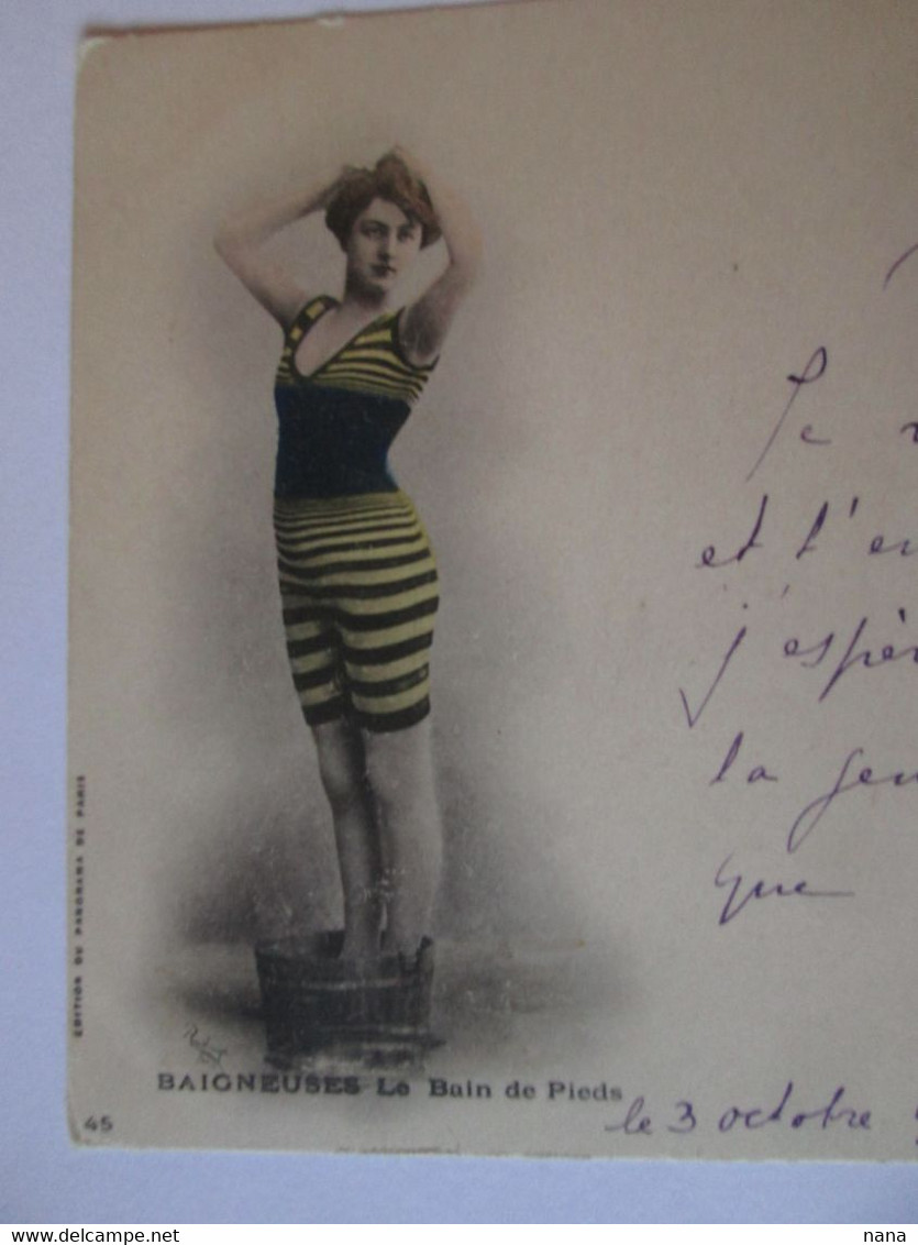 France:Baigneuses Le Bain De Pieds Entiere Postal Voyage 1900/Bathers The Foot Bath 1900 Mailed Stationery Postcard - Privatganzsachen