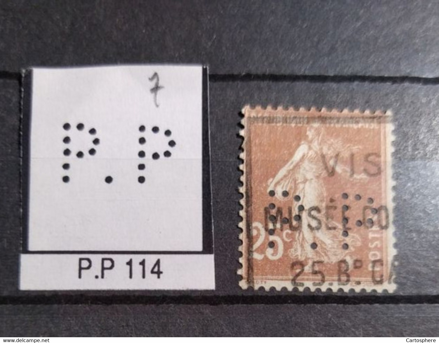 PP 114 FRANCE  P.P 114  INDICE 6 SUR 235 SEMEUSE PERFORE PERFORES PERFIN PERFINS PERFO PERFORATION PERFORIERT - Used Stamps