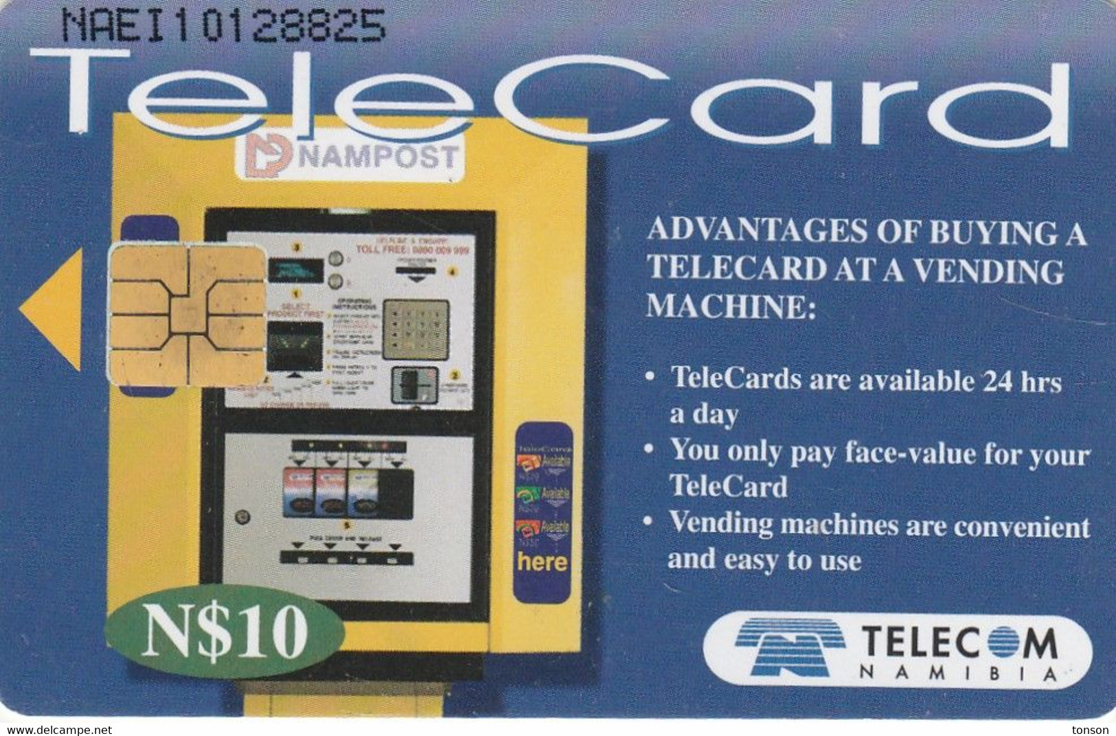 Namibia, NMB-157, Telecard Vending Machine (Value In Green), 2 Scans. - Namibia