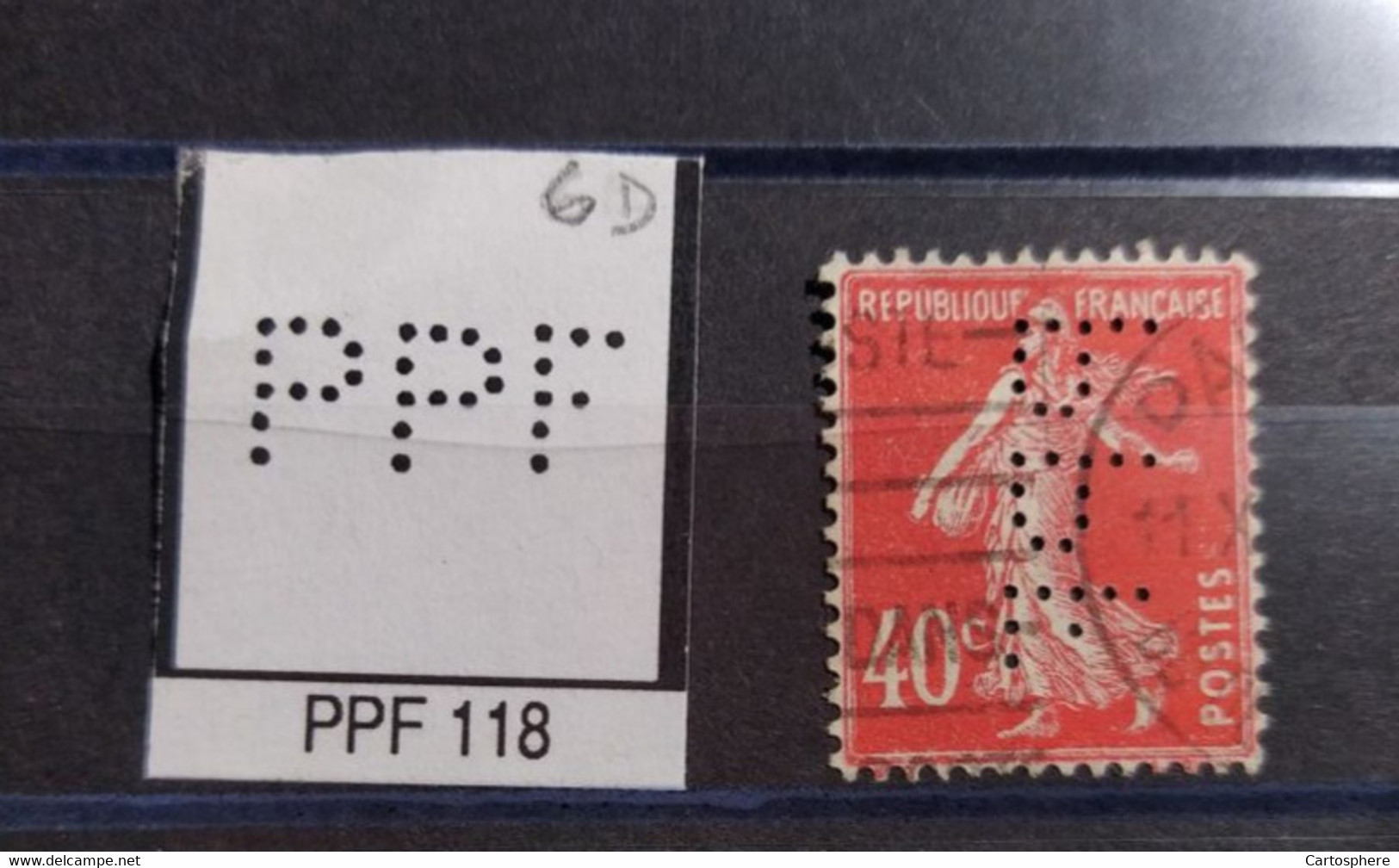 FRANCE  PPF 118  INDICE 6 SUR 194 PERFORE PERFORES PERFIN PERFINS PERFO PERFORATION PERFORIERT - Used Stamps