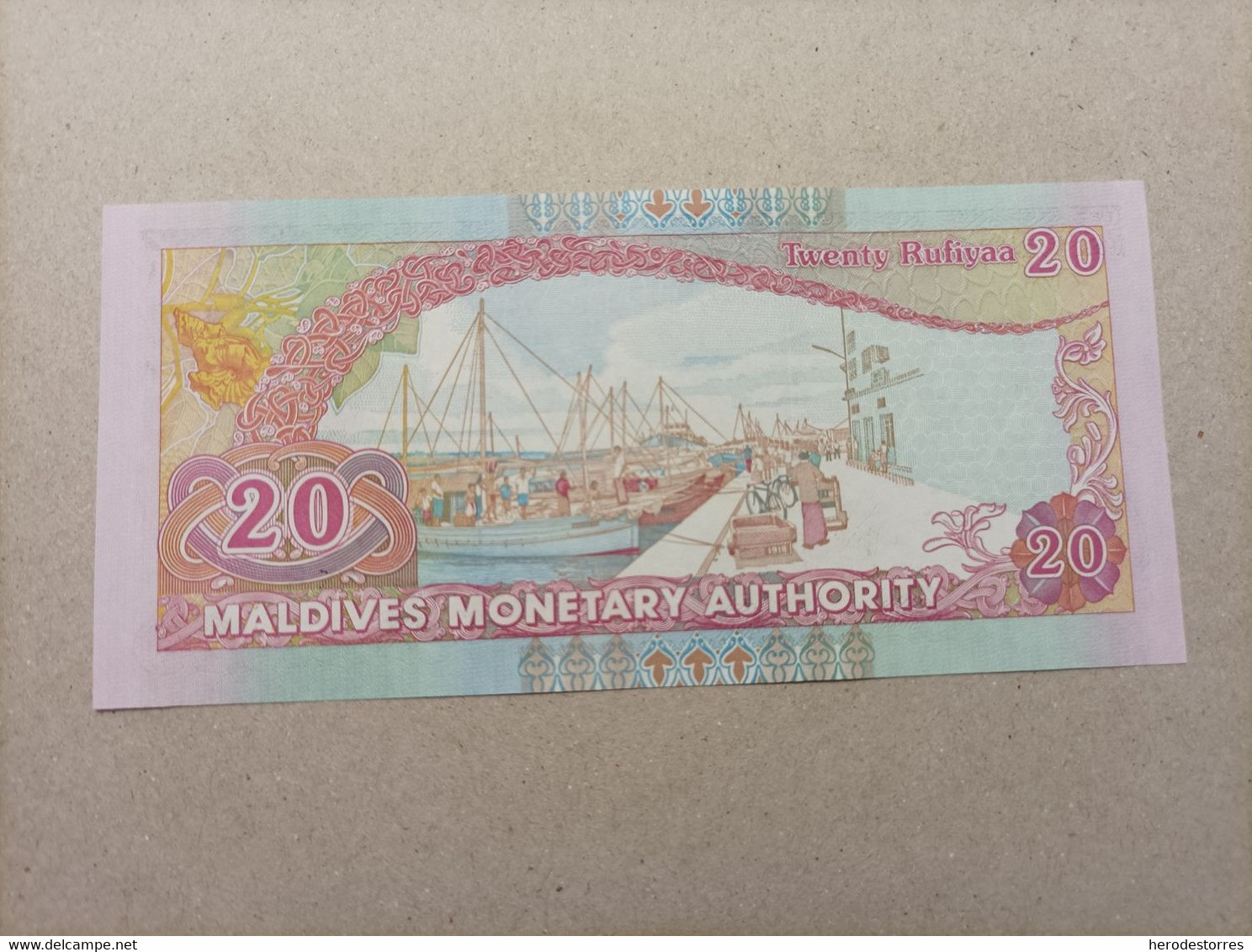 Billete De Las Islas Maldivas 20 Rufiyaa, Año 2000, UNC - Maldiven