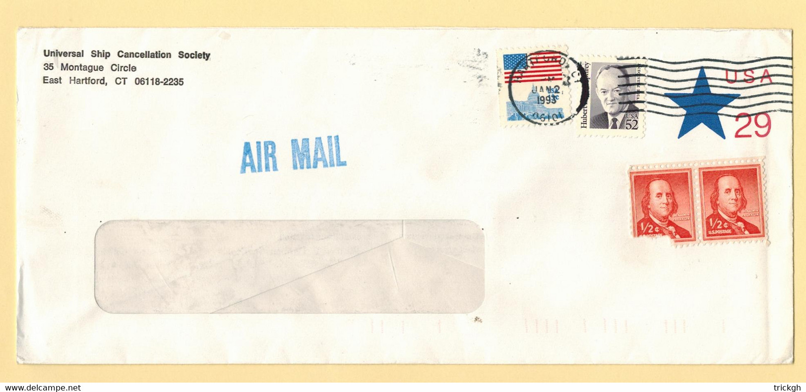 U619 Hartford CT 1993 / Air Mail - 1981-00