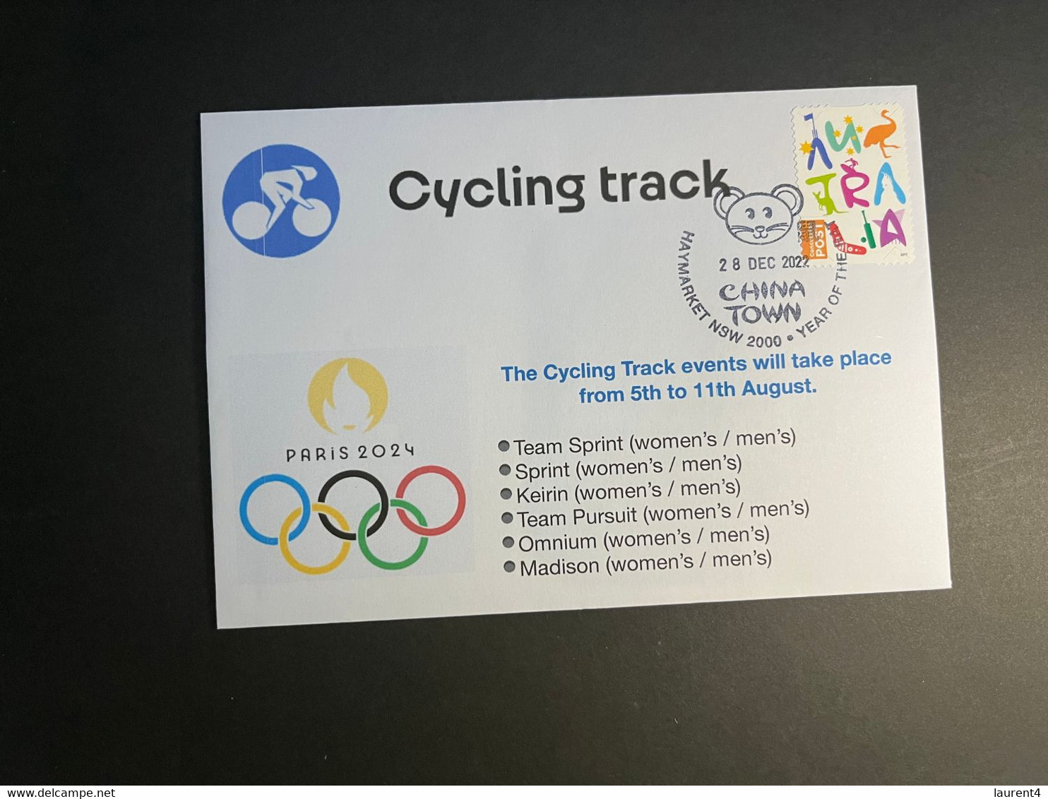 (2 N 13) 2024 France - Paris Olympic Games (28-12-2022) Sport / Cycling Track - Eté 2024 : Paris