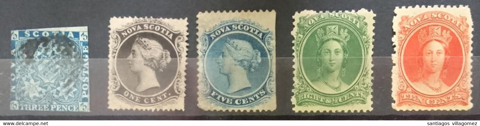 Nova Scotia (Canada): First Stamps #2 & #10 Circulated. 8, 11, 12 MH. Scott $175 - Other & Unclassified