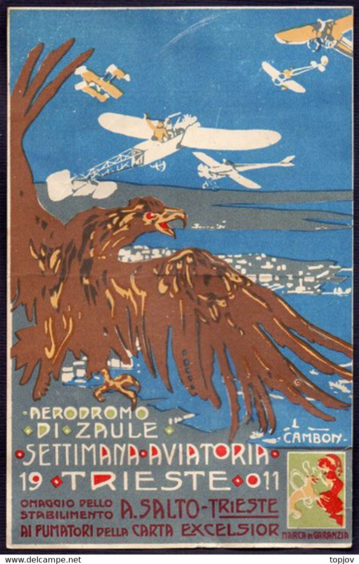 ITALIA - AERODROMO Di ZAULE  TRIESTE - ADVERTISING POSTER FOR THE OPENING OF THE AIRPORT -  1911 - Carteles