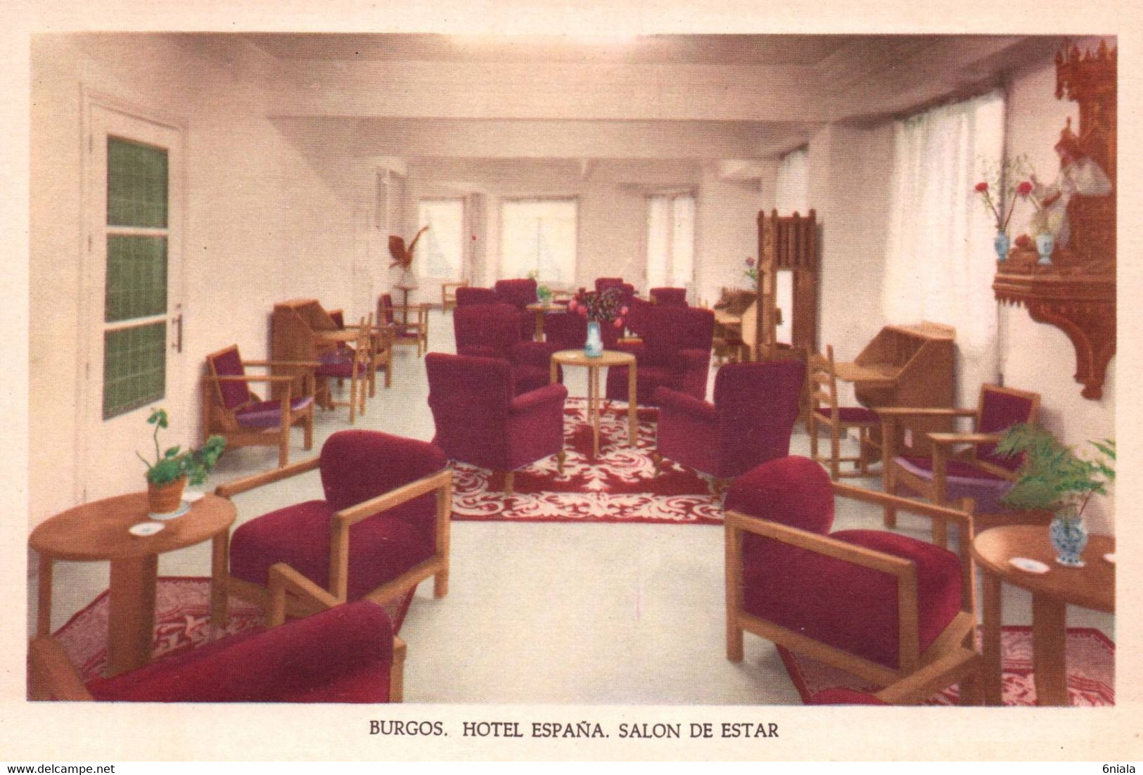 16117   HÔTEL   BURGOS  HOTEL ESPANA SALON DE ESTAR       Espagne  ( Recto Verso) - Hotel's & Restaurants