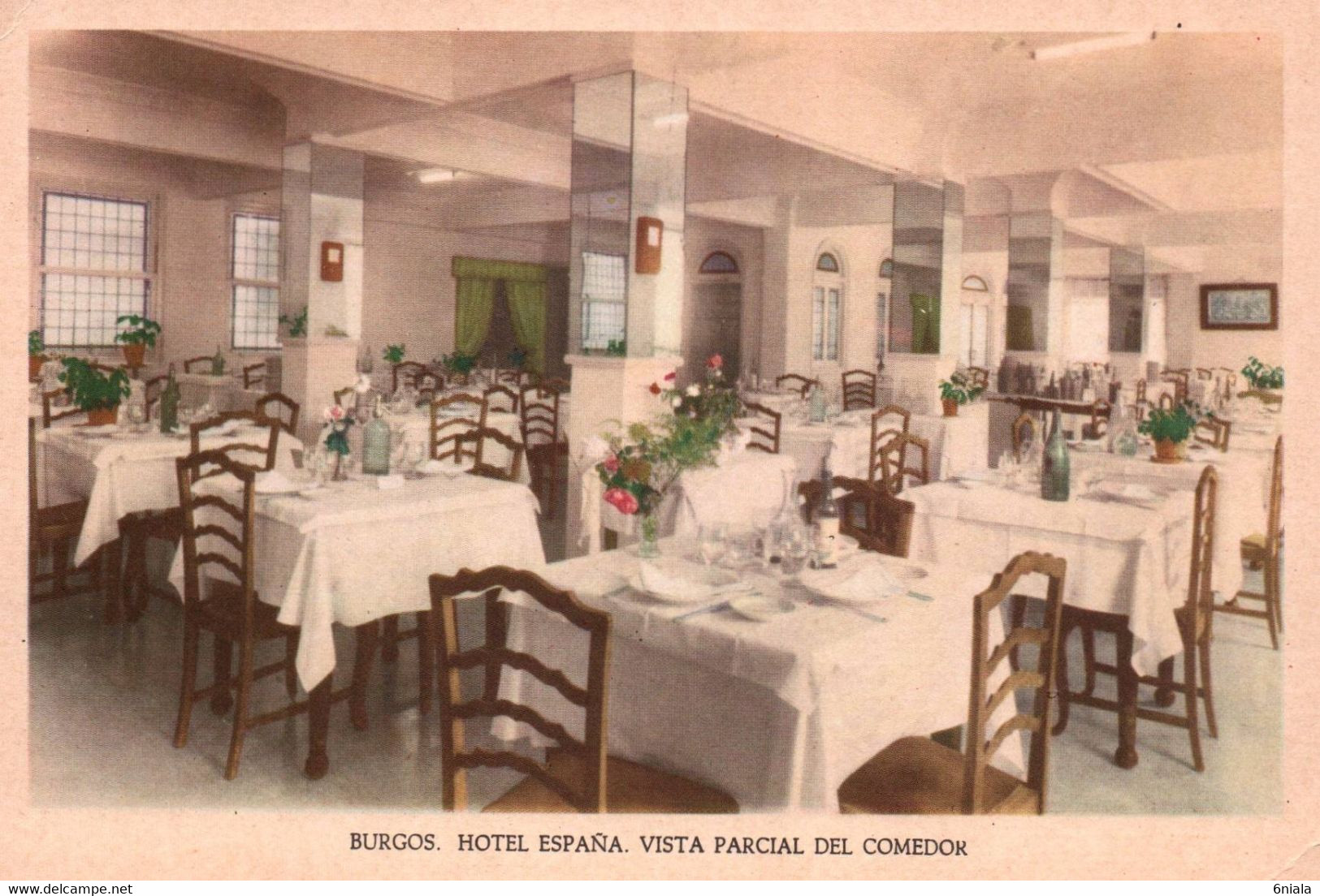 16118   HÔTEL   BURGOS  HOTEL ESPANA VISTA PARCIAL DEL COMEDOR        Espagne  ( Recto Verso) - Hotels & Gaststätten