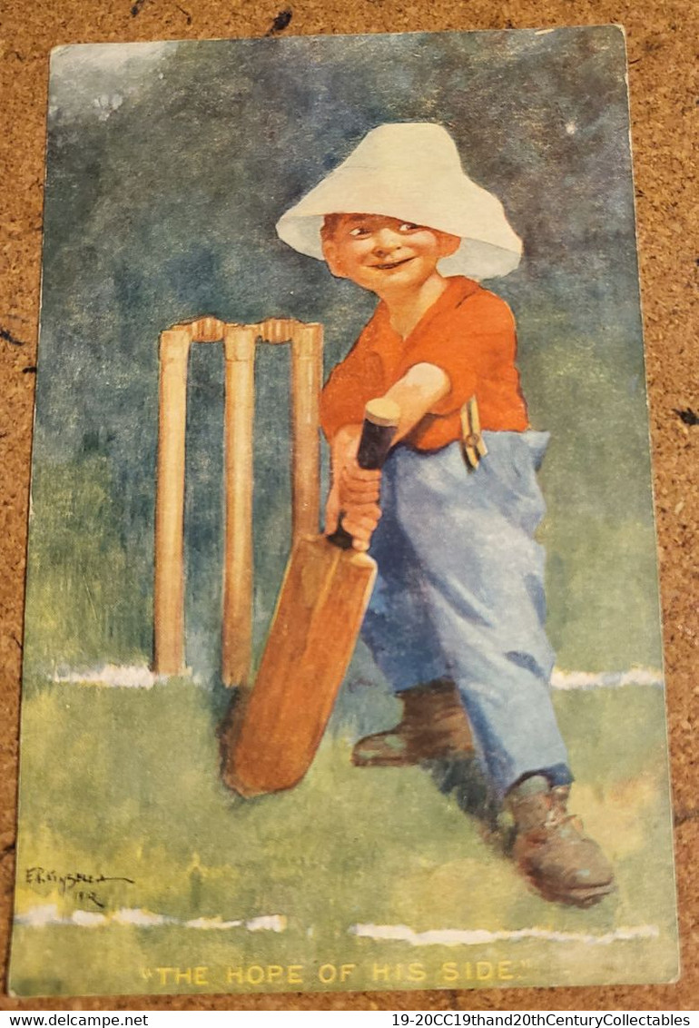 6 EARLY C20, KINSELLA SIGNED, YOUNG BOY, CRICKETING CARDS. ALL IN GREAT SHAPE. - Cricket