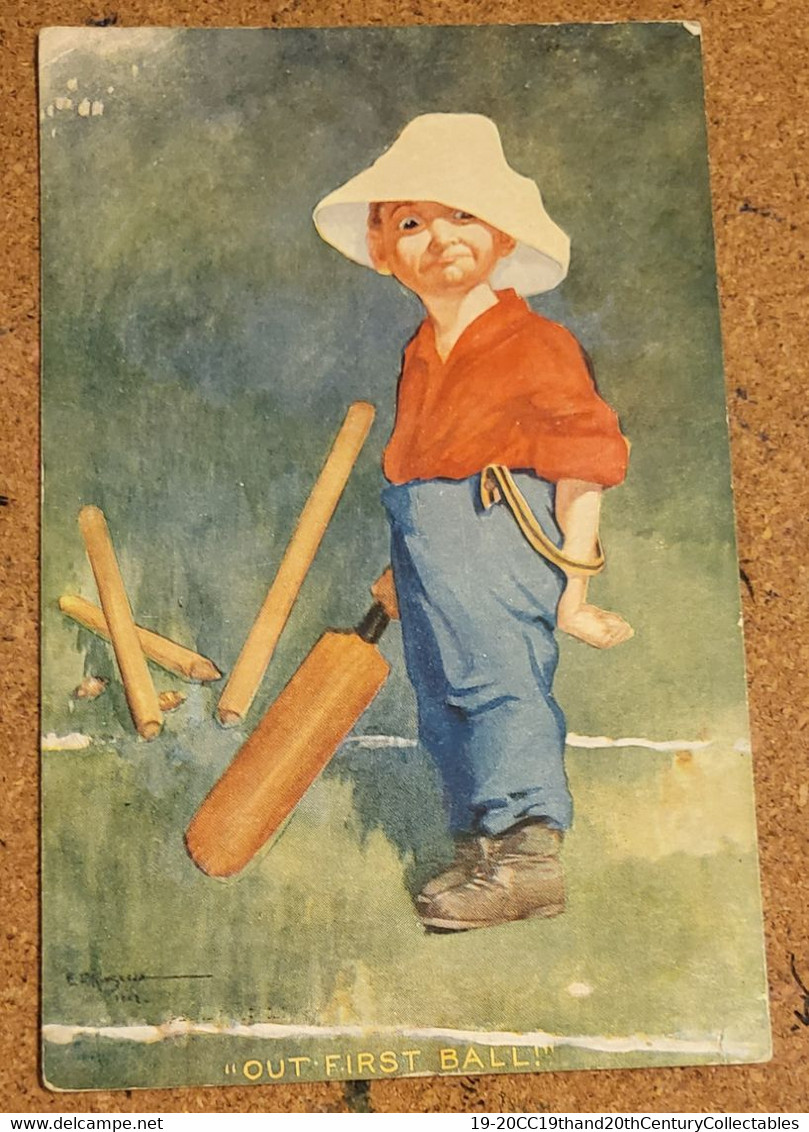 6 EARLY C20, KINSELLA SIGNED, YOUNG BOY, CRICKETING CARDS. ALL IN GREAT SHAPE. - Cricket