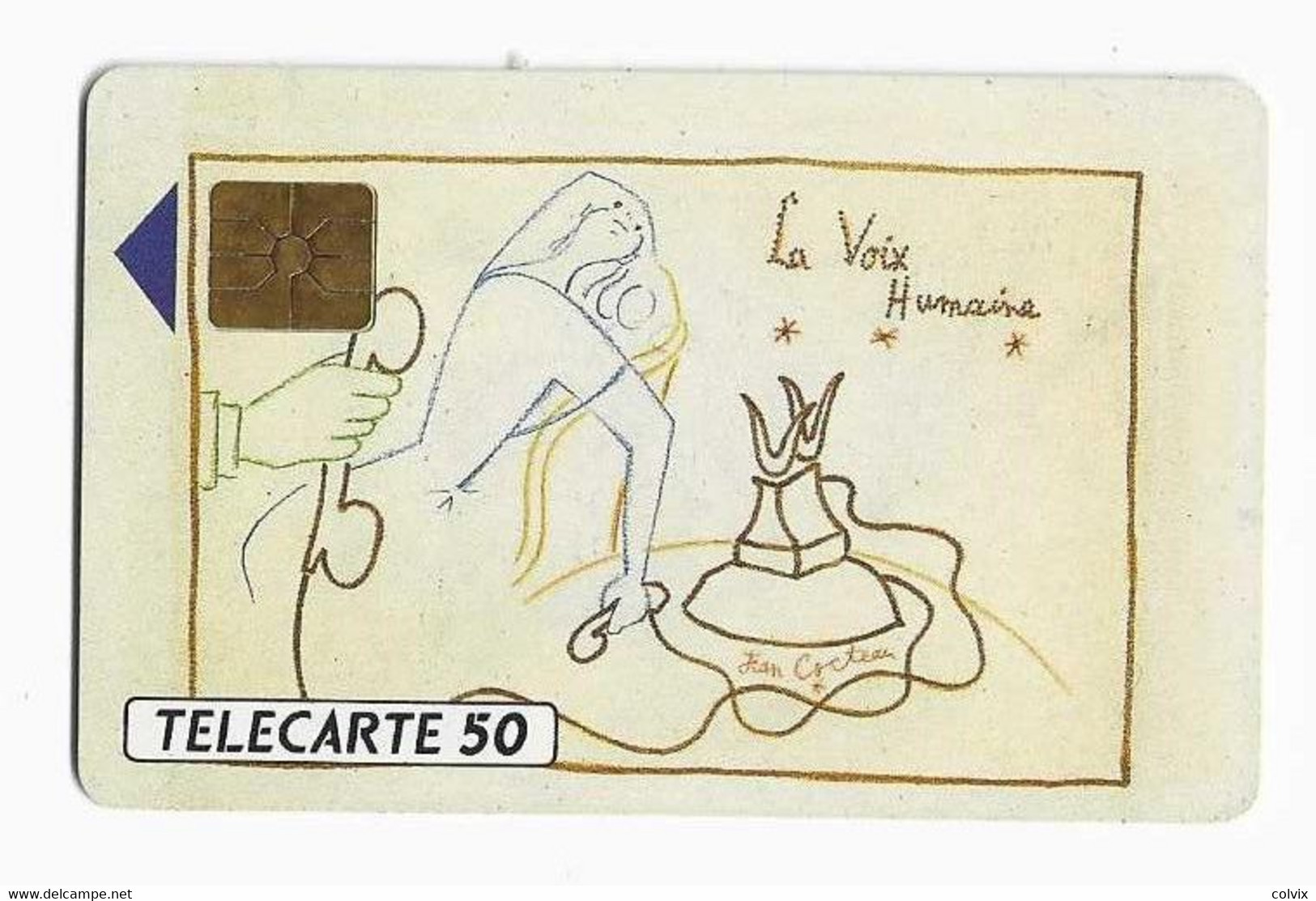 FRANCE TELECARTE D303 JEAN COCTEAU LA VOIX HUMAINE ROTARY MILLY LA FORET 50U 1000 Ex ANNEE 1990 NEUVE SANS BLISTER - Painting