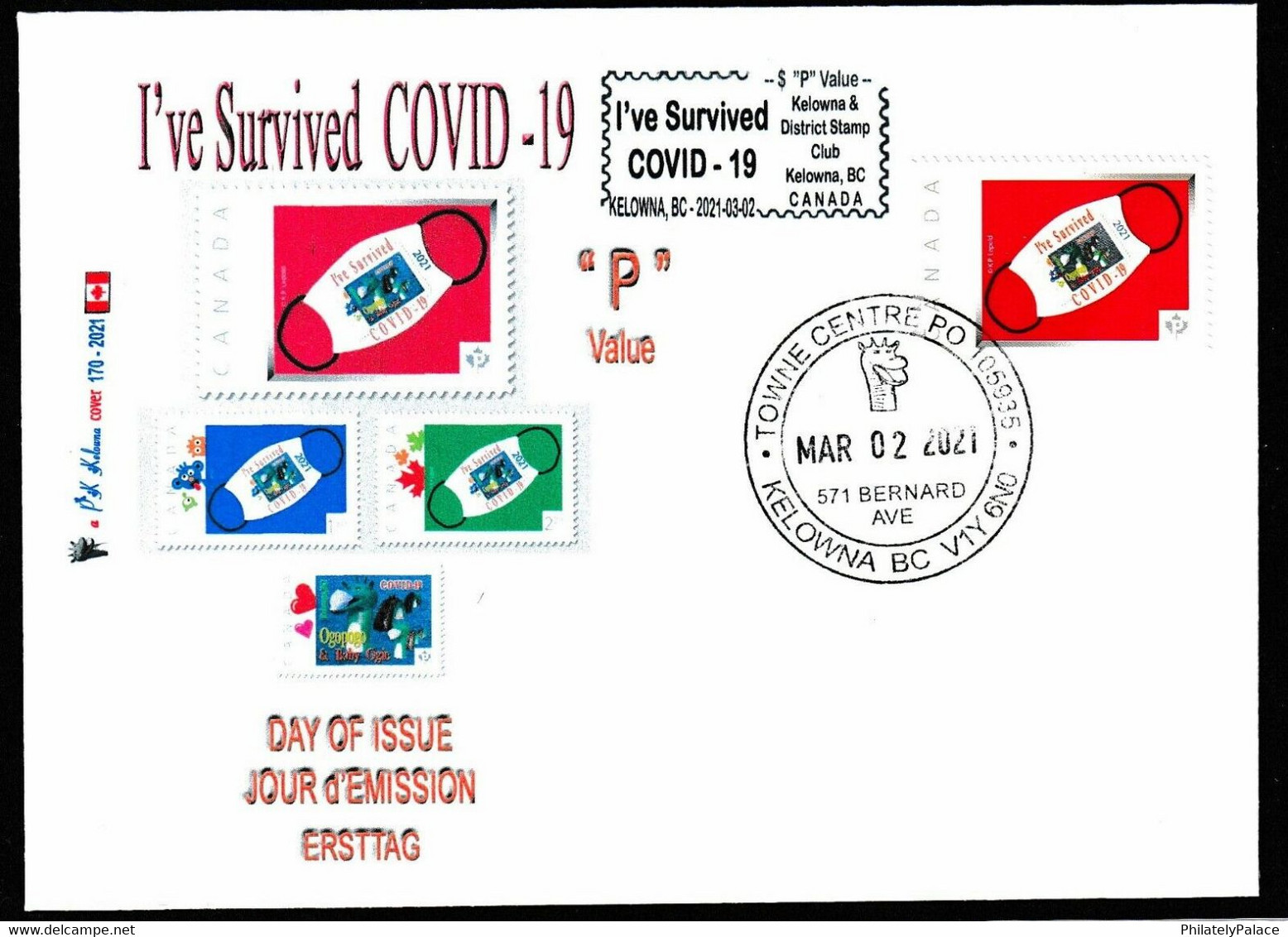 CANADA 2021 I've Survived -19 Pandemic, Vaccine ,COVID-19 ,Coronavirus, Vaccination ,Doctor, Virus Cover  (**) - Lettres & Documents