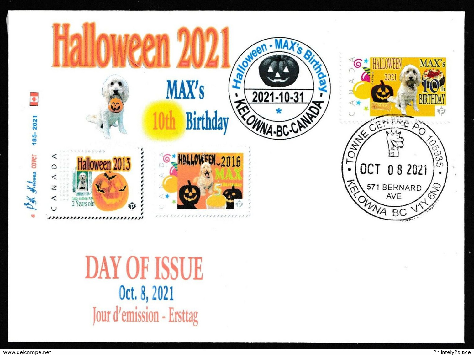 CANADA 2021 Halloween Canadian Picture Postage Cover Saints, Martyrs,Ghost, Monster,Pumpkin, Cake (**) - Lettres & Documents