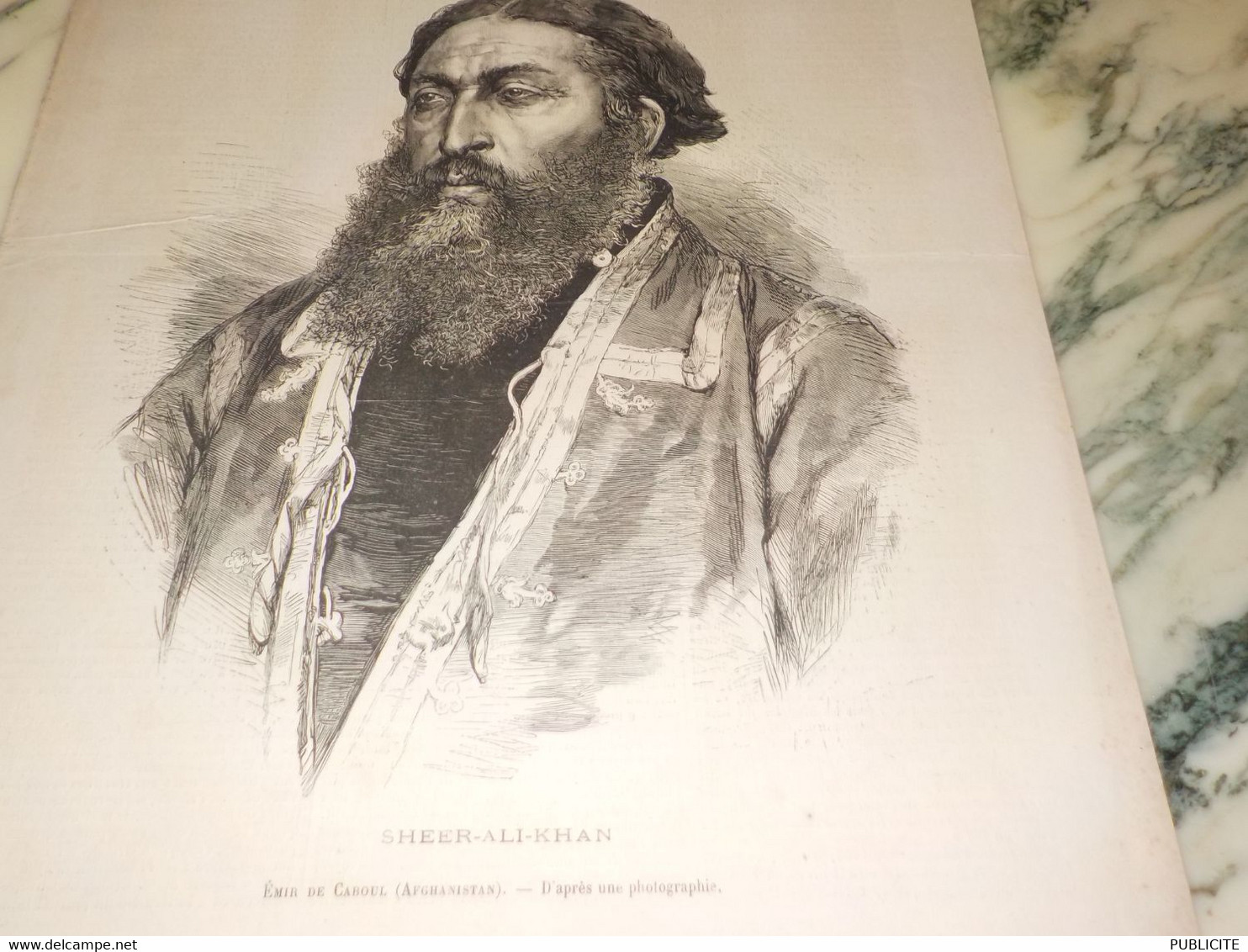 GRAVURE EMIR DE KABOUL AFGHANITAN SHEER ALI KHAN 1878 - Uniformes