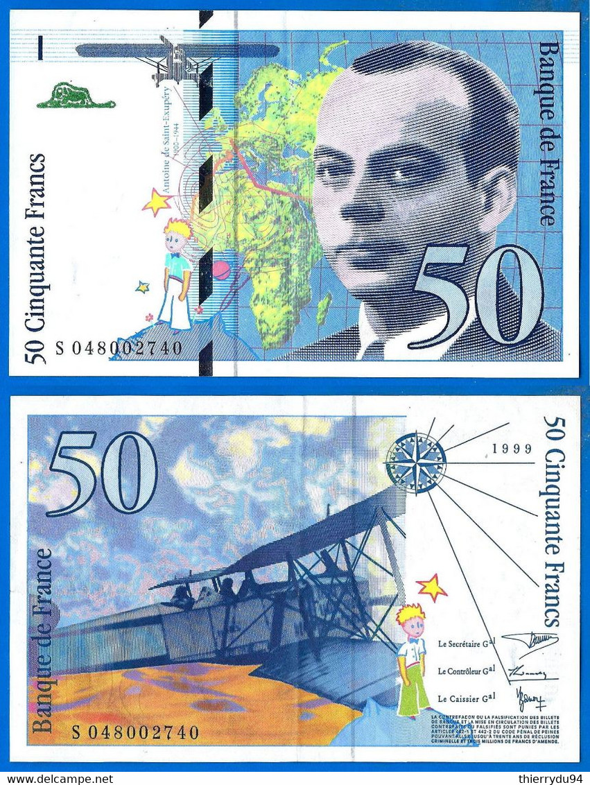 France 50 Francs 1999 Serie S Que Prix + Port Saint Exupery Frcs Frc Paypal Bitcoin OK - 50 F 1992-1999 ''St Exupéry''
