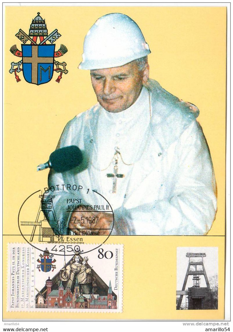 RAR Maxicard Papst Papa Johannes Paul II In Bottrop 1987 Karol Wojtyla - Bottrop