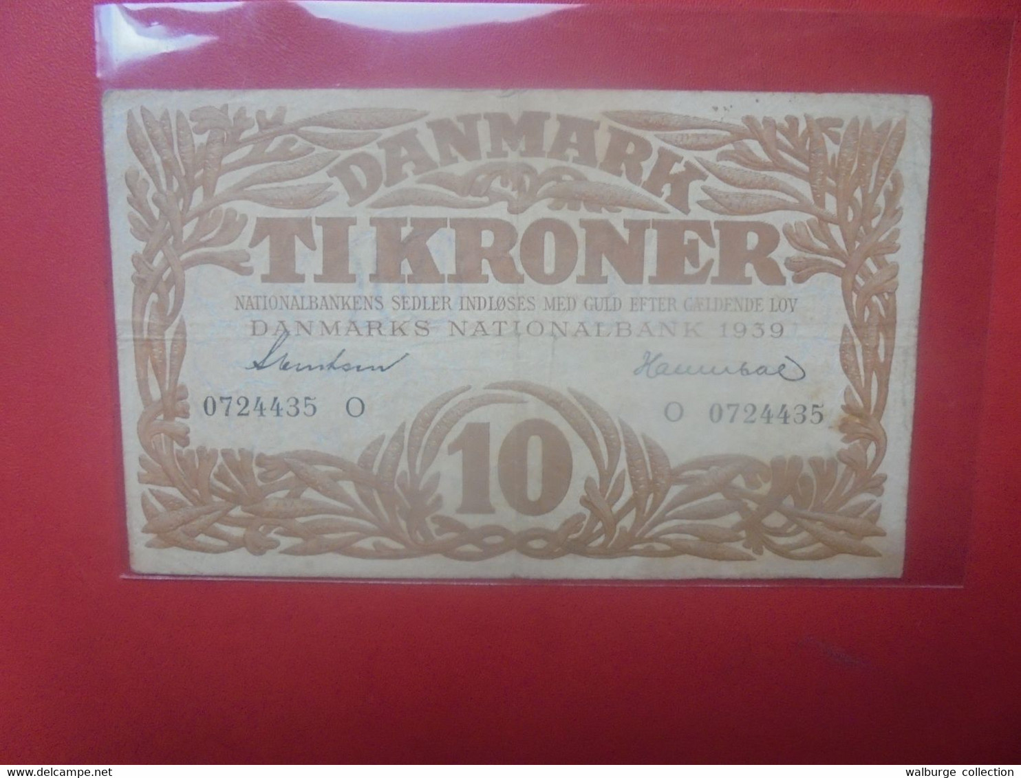DANEMARK 10 KRONER 1939 Préfix "O" Circuler(B.28) - Danemark