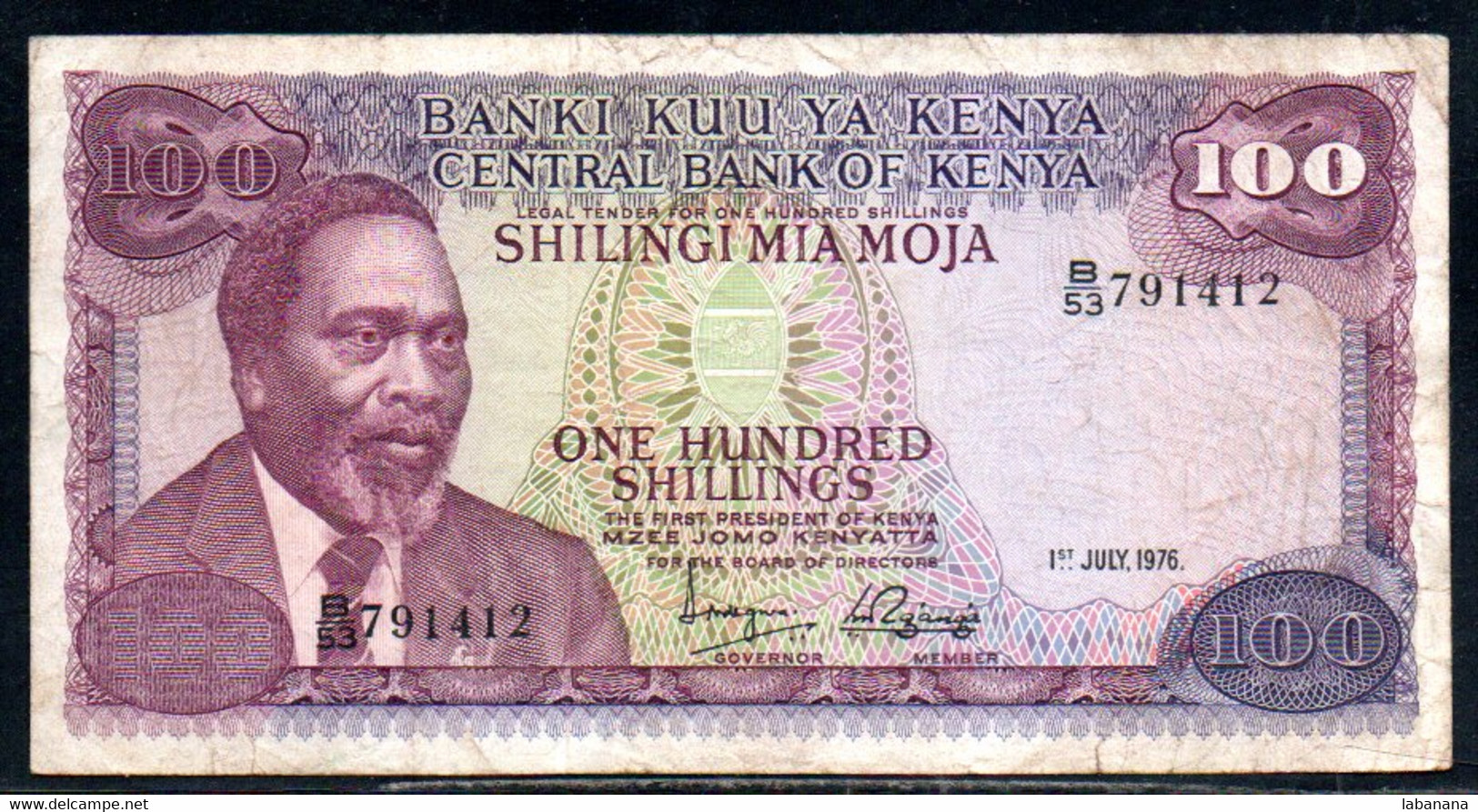 659-Kenya 100 Shillings 1976 B53 - Kenia