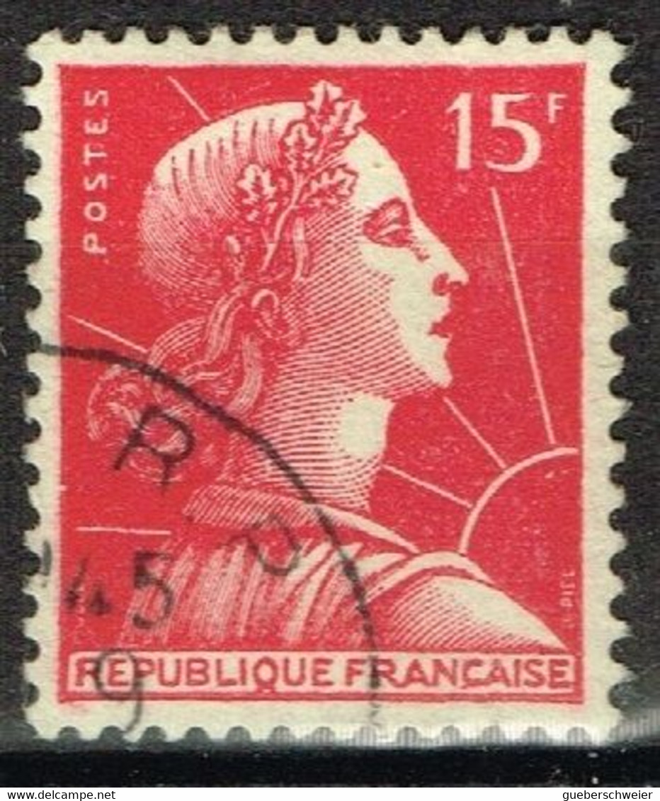 FR VAR 74 - FRANCE N° 1011 Obl. Marianne De Muller Variété MULLER Obstrué - Usati