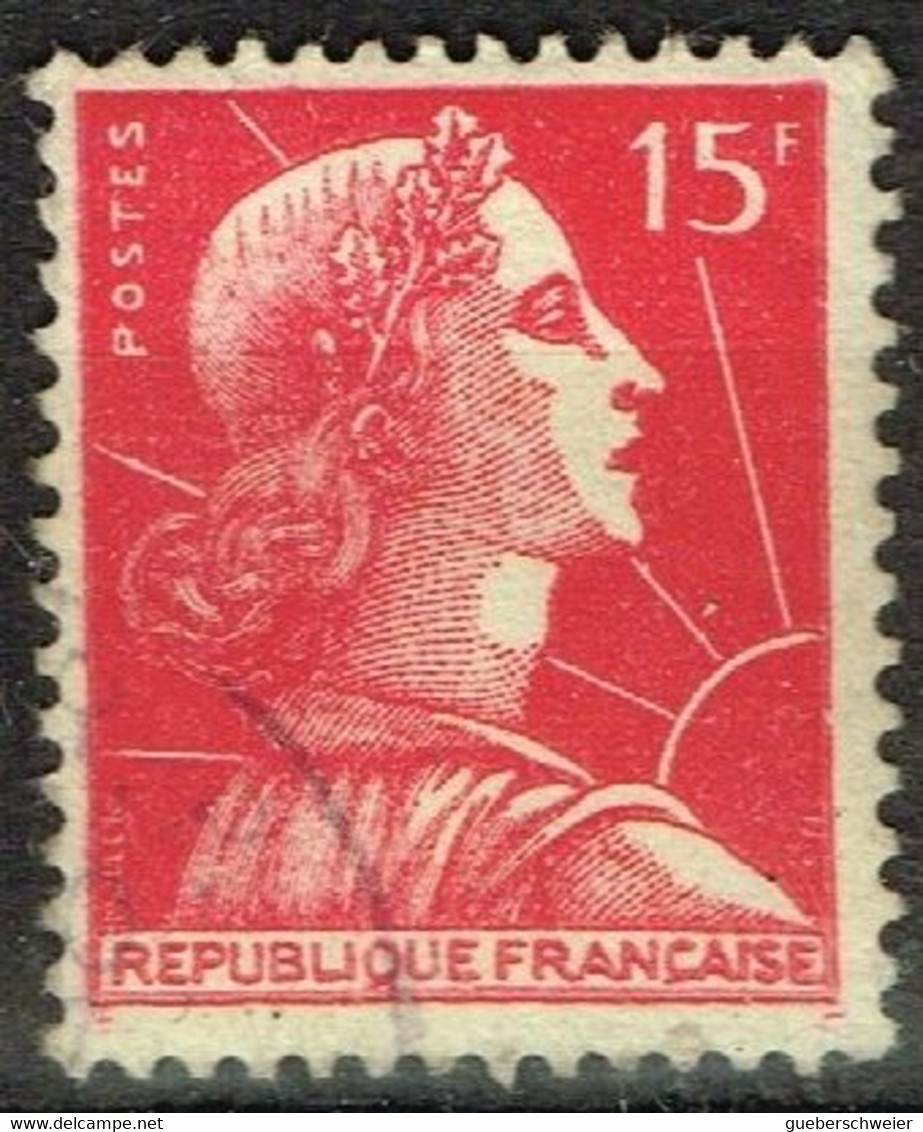 FR VAR 74 - FRANCE N° 1011 Obl. Marianne De Muller Variété MULLER Et PIEL Obstrués Impression Grasse - Used Stamps