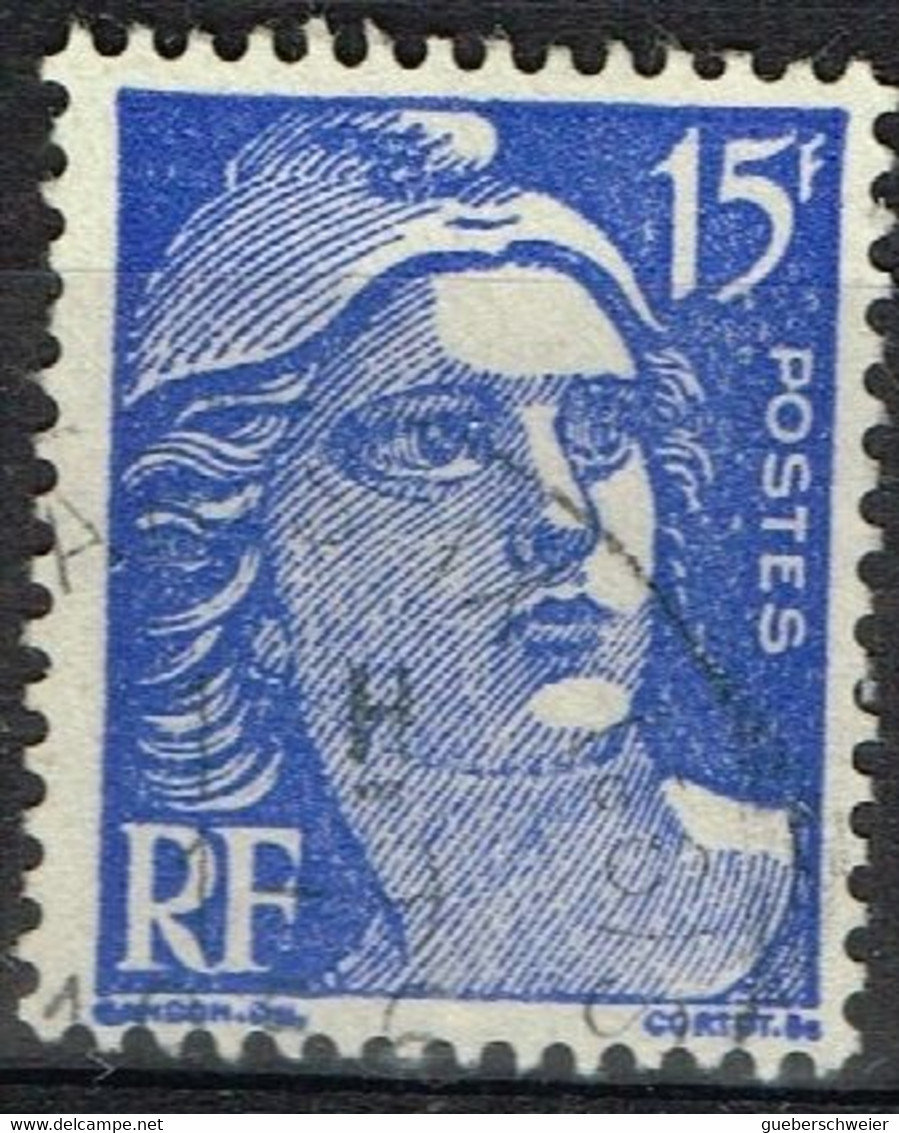 FR VAR 75 - FRANCE N° 886 Obl. Marianne De Gandon Variété Impression Défectueuse - Used Stamps