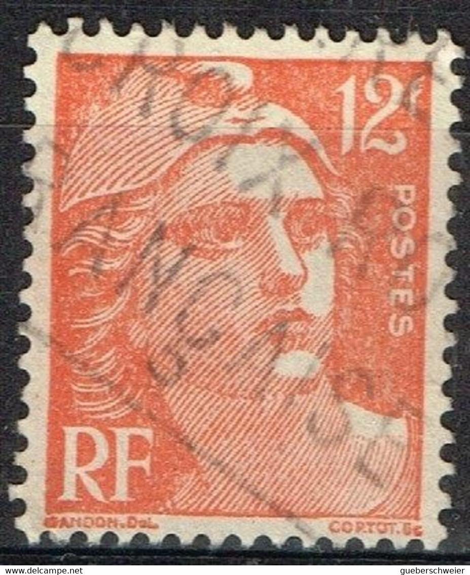 FR VAR 75 - FRANCE N° 885 Obl. Marianne De Gandon Variété Impression Défectueuse - Used Stamps