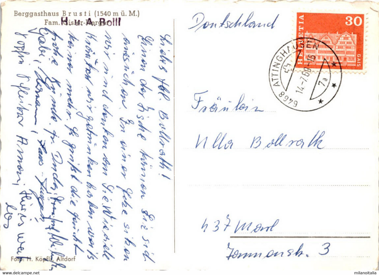 Berggasthaus Brusti - Attinghausen * 14. 7. 1969 - Attinghausen