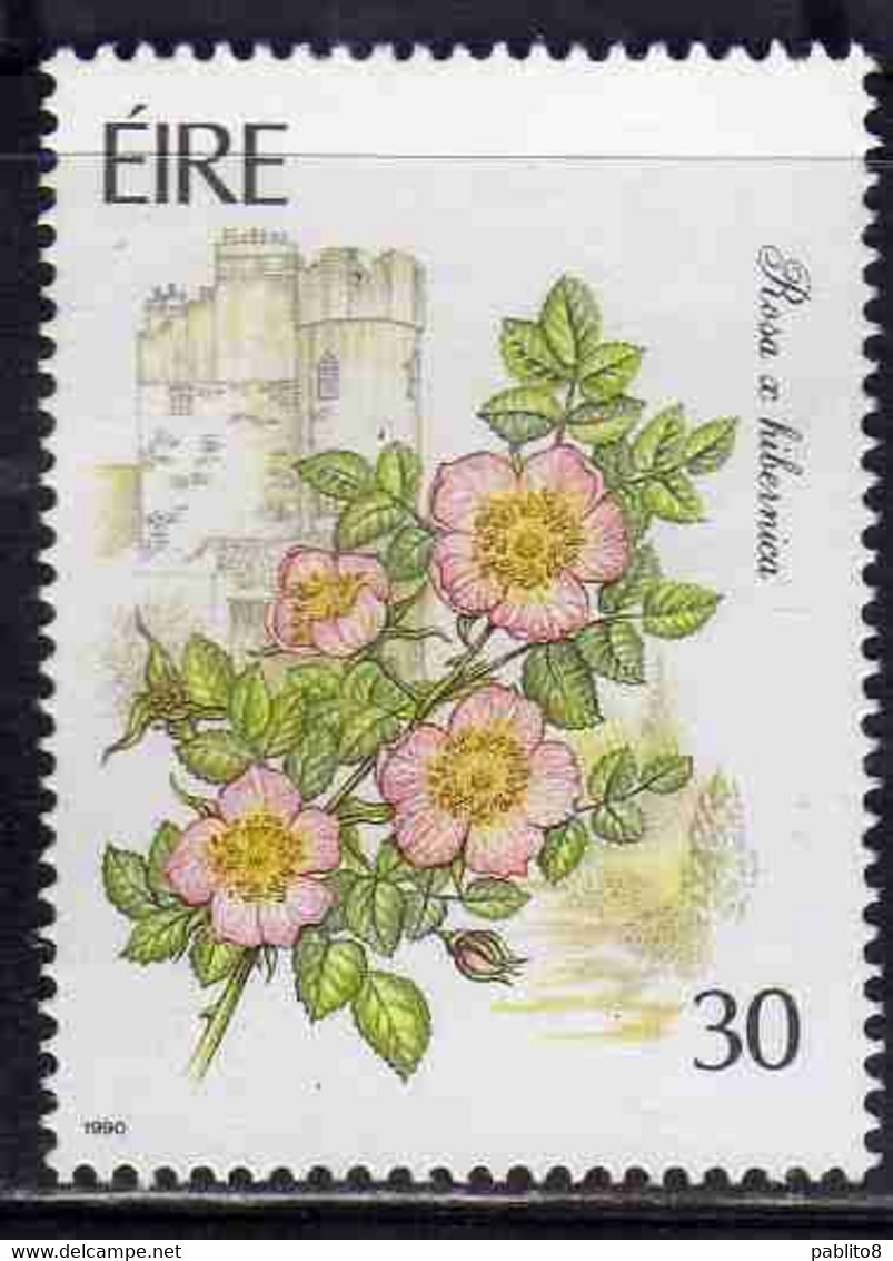 EIRE IRELAND IRLANDA 1990 FLORA GARDEN FLOWERS ROSA X HIBERNICA 30p USED USATO OBLITERE' - Used Stamps