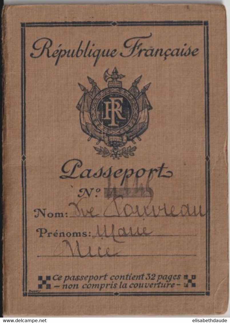 1933 - FISCAL ! PASSEPORT De NICE (ALPES MARITIMES) - Briefe U. Dokumente