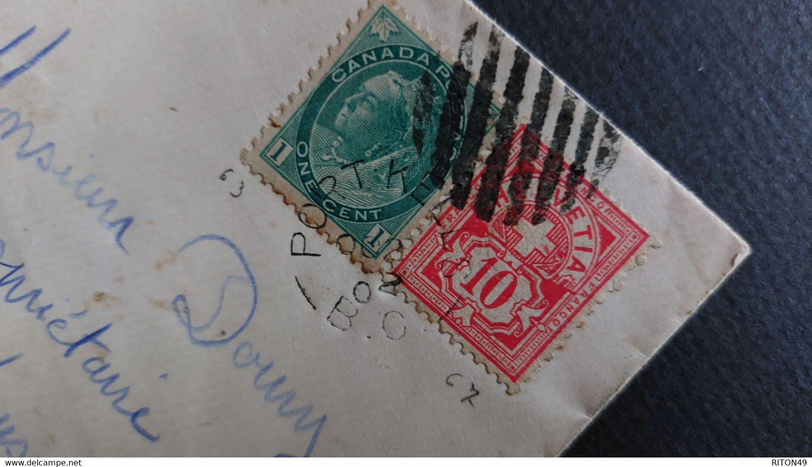 LETTRE 1902 VICTORIA (COLOMBIE BRITA ) CANADA) A LAUSANNE (SUISSE) AFFR CANADA /SUISSE CAD PORT KELLS (COLOMBIE BRITA) - Briefe U. Dokumente