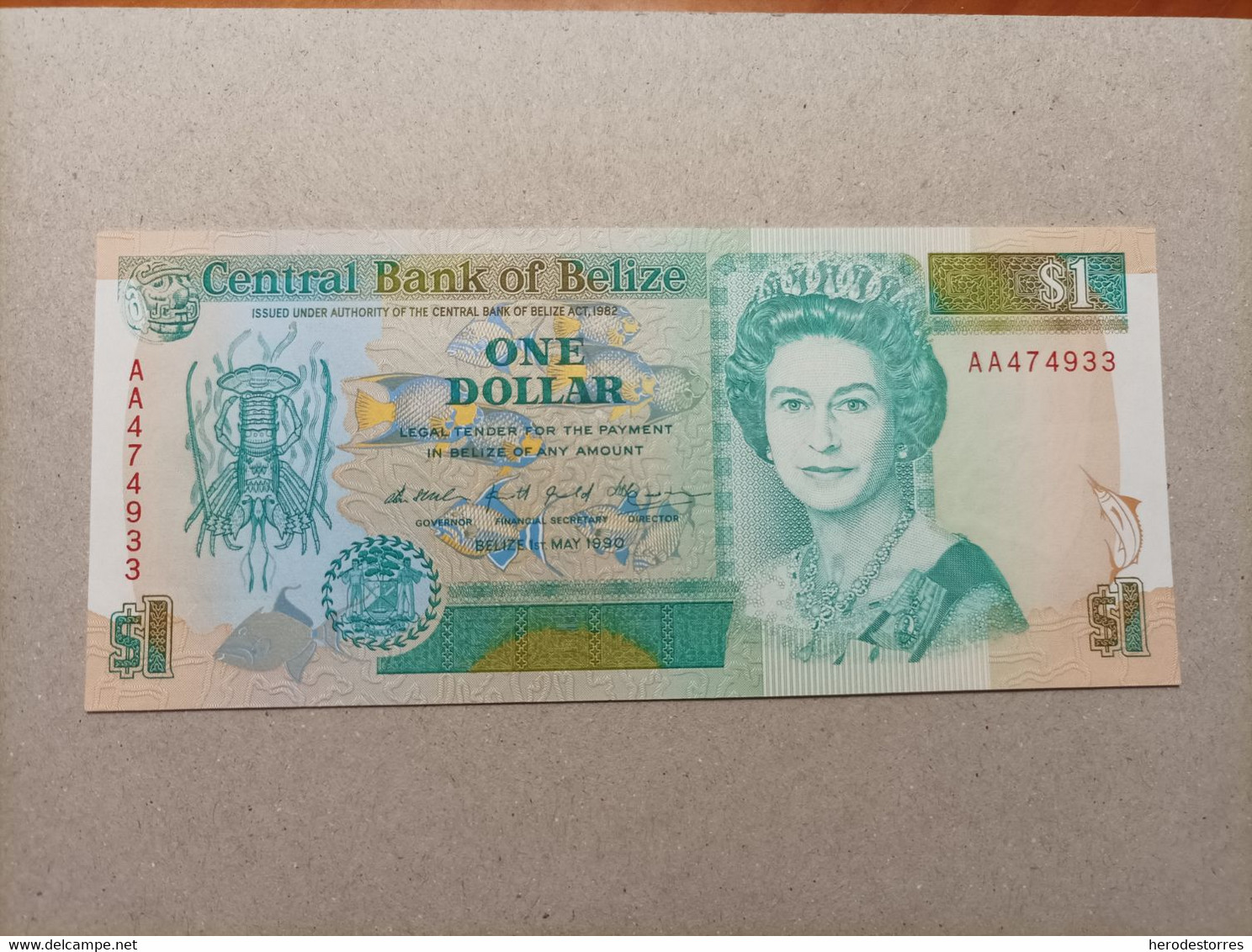 Billete De Belice De 1 Dólar, Serie AA, Año 1990, UNC - Belice